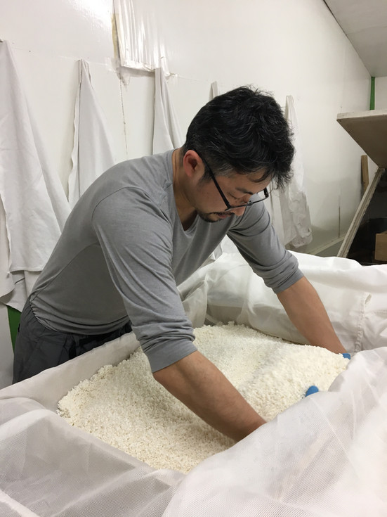 producteur de saké étape fabrication riz