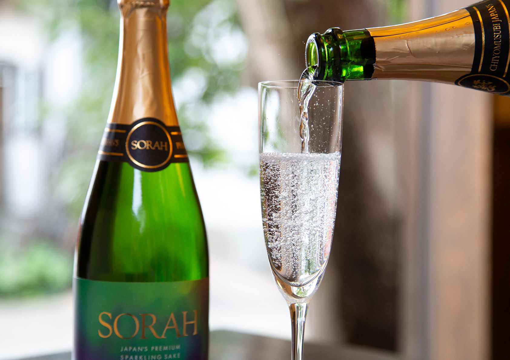 Saké pétillant Sorah du producteur Chiyomusubi